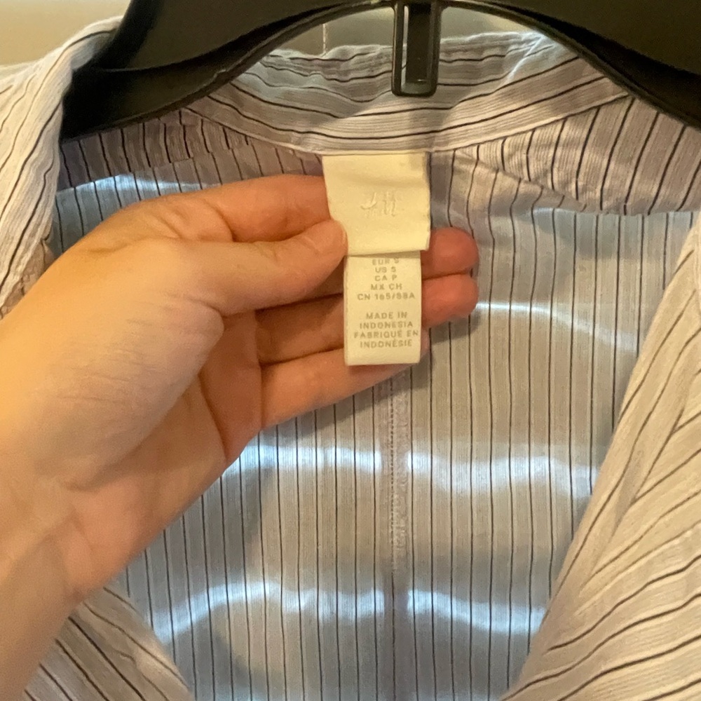 H&M Women's Light Blue Pinstripe Maxi Dress
